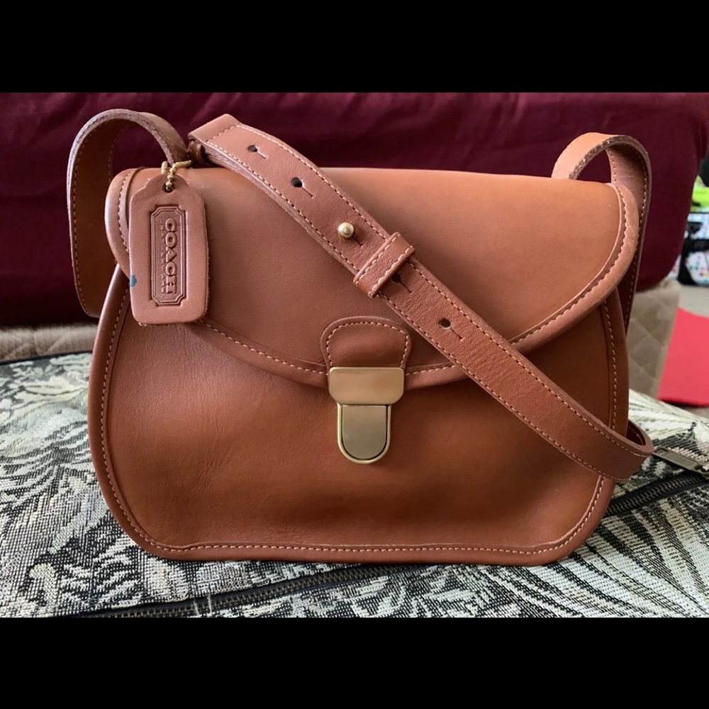 US made Coach Vintage Ashland Bag In British Tan Leather